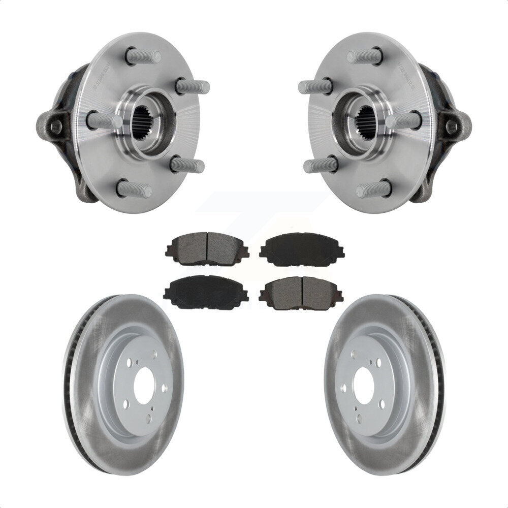 Hub Bearing Assembly Coated Disc Brake Rotor Pad Front Kit For Toyota RAV4 Venza