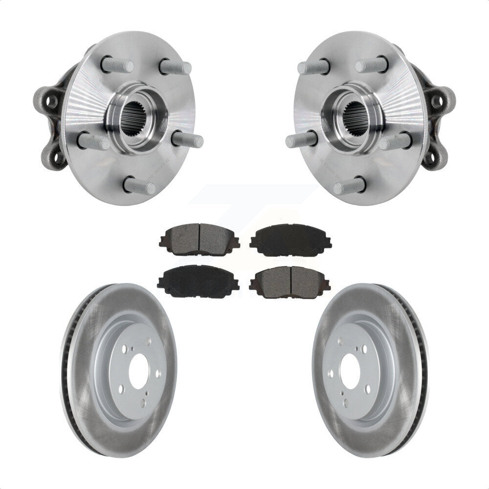 Hub Bearing Assembly Coated Disc Brake Rotors And Pads Front Kit For Toyota RAV4