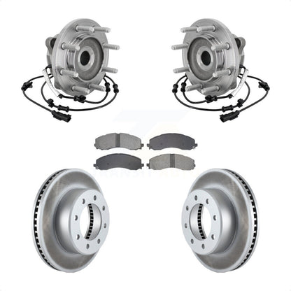 Hub Bearing Assembly Coated Disc Brake Rotor And Pad Front Kit For Ram 2500 3500