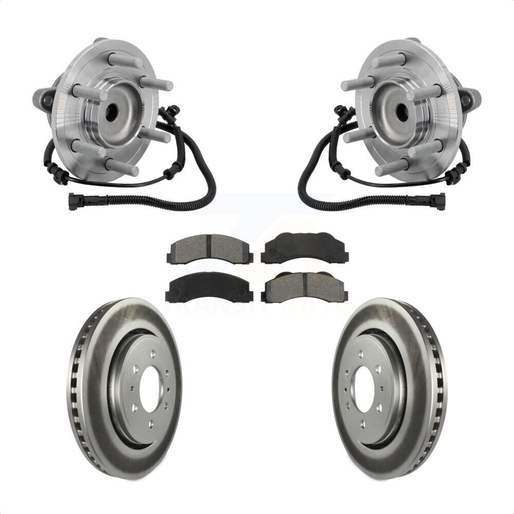 Hub Bearing Assembly Coat Brake Rotor Pad Front Kit For 2015-2017 Ford F-150 RWD