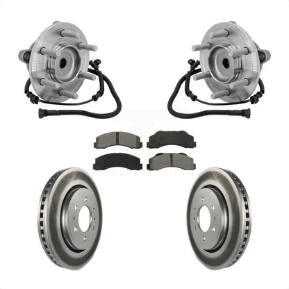 Hub Bearing Assembly Coat Brake Rotor Pad Front Kit For 2015-2017 Ford F-150 RWD