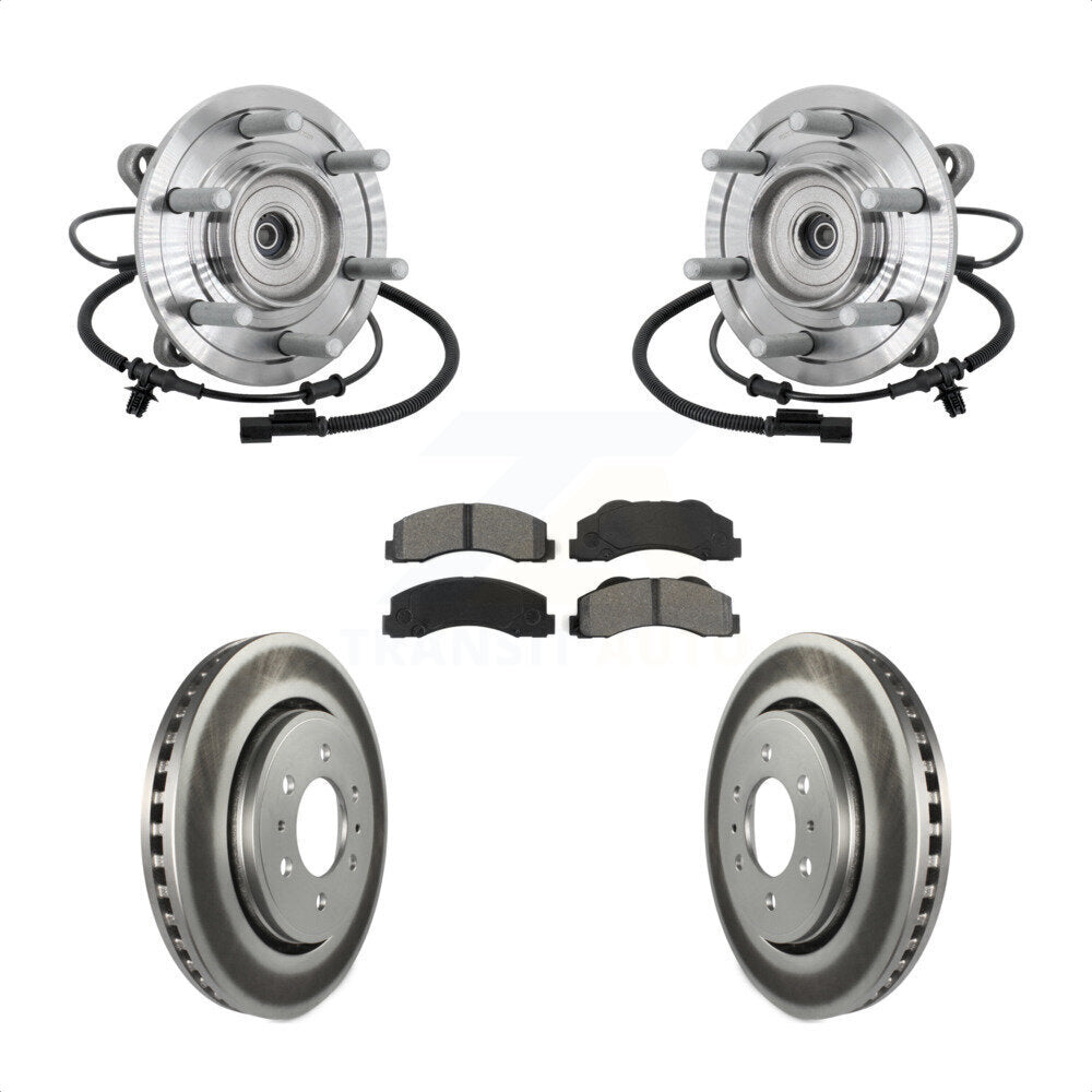 Hub Bearing Coated Brake Rotor Pad Front Kit For 2017 Ford F-150 Raptor with 4WD