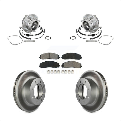 Hub Bearing Assembly Coated Brake Rotor Pads Front Kit For Ford F-450 Super Duty