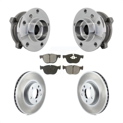 Hub Bearing Coated Brake Rotor And Pad Front Kit For BMW X5 X6 M12 x 1.25 Thread