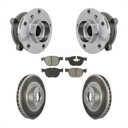 Hub Bearing Coated Brake Rotor And Pad Front Kit For BMW X5 X6 M12 x 1.25 Thread