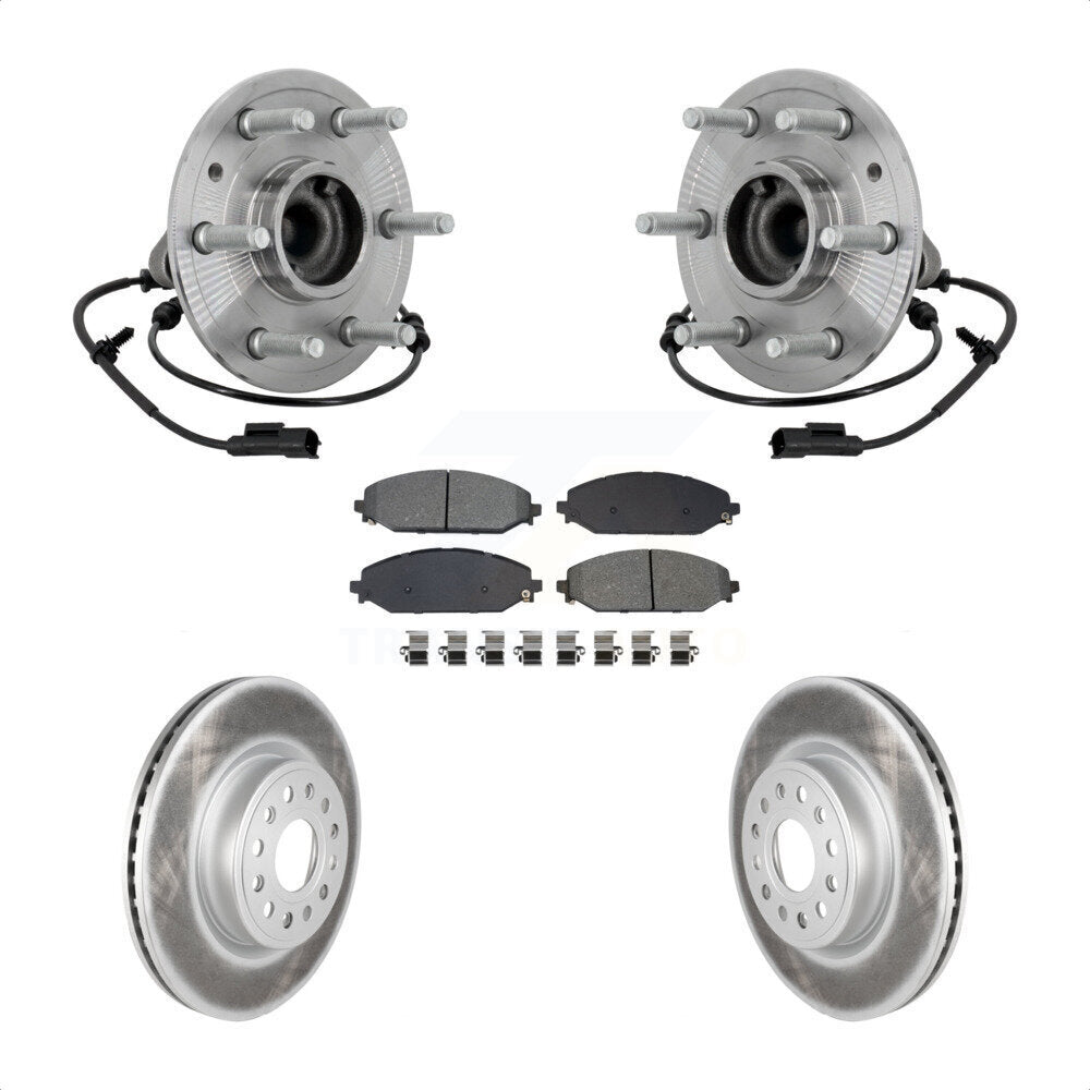 Hub Bearing Assembly Coated Disc Brake Rotors And Pads Front Kit For Ram 1500