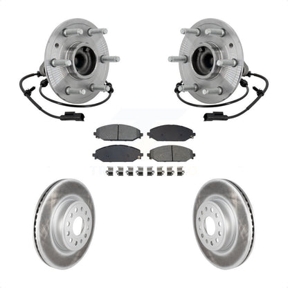 Hub Bearing Assembly Coated Disc Brake Rotors And Pads Front Kit For Ram 1500