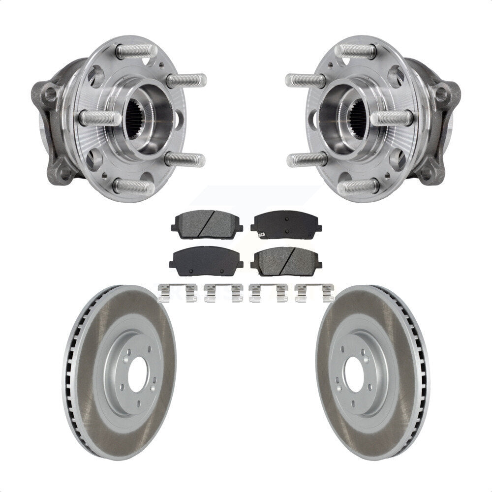 Hub Bearing Coated Brake Rotor Pads Front Kit For Hyundai Palisade Kia Telluride