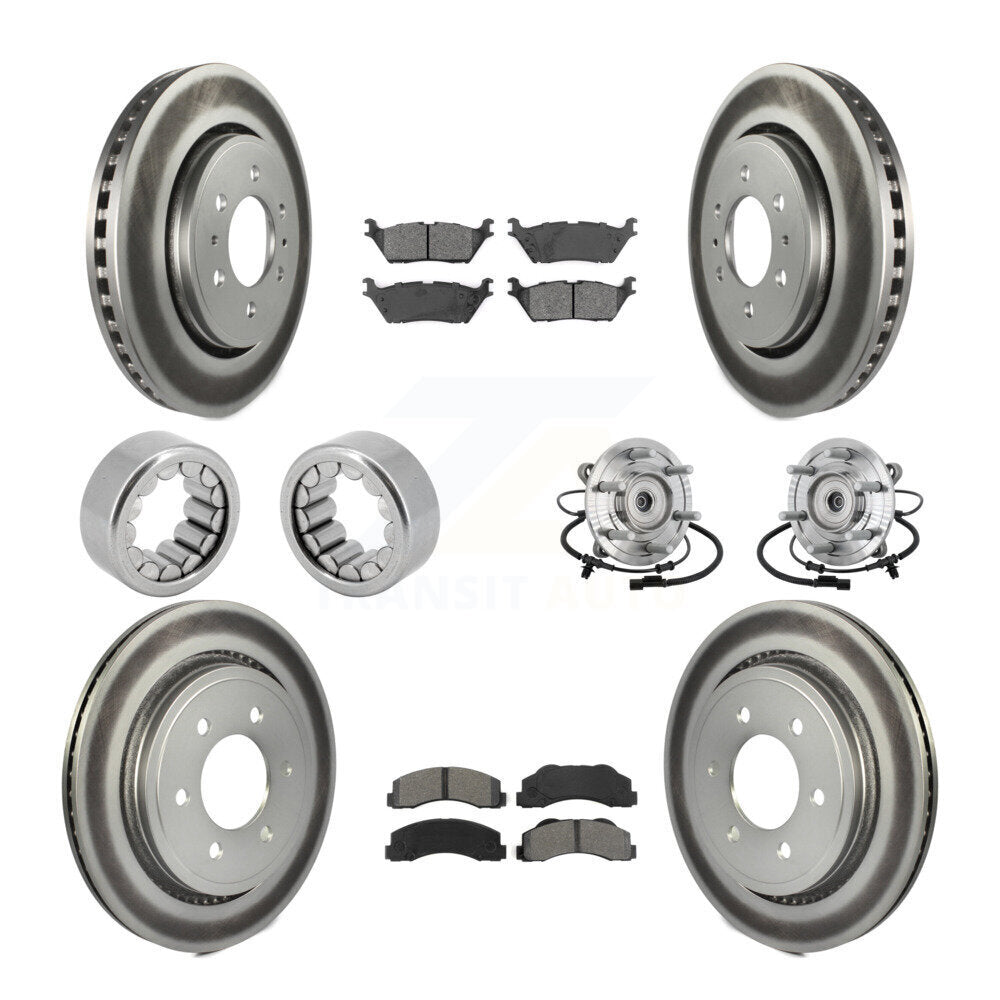 Hub Bearing Coated Brake Rotor And Pad Shoe Front Rear Kit (10Pc) For Ford F-150
