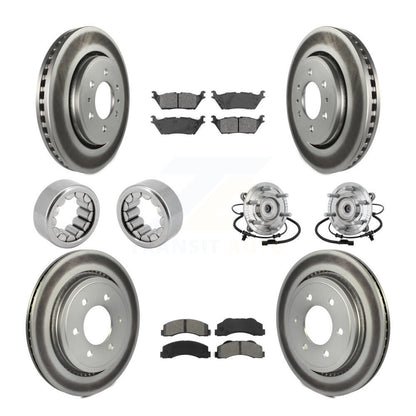 Hub Bearing Coated Brake Rotor And Pad Shoe Front Rear Kit (10Pc) For Ford F-150