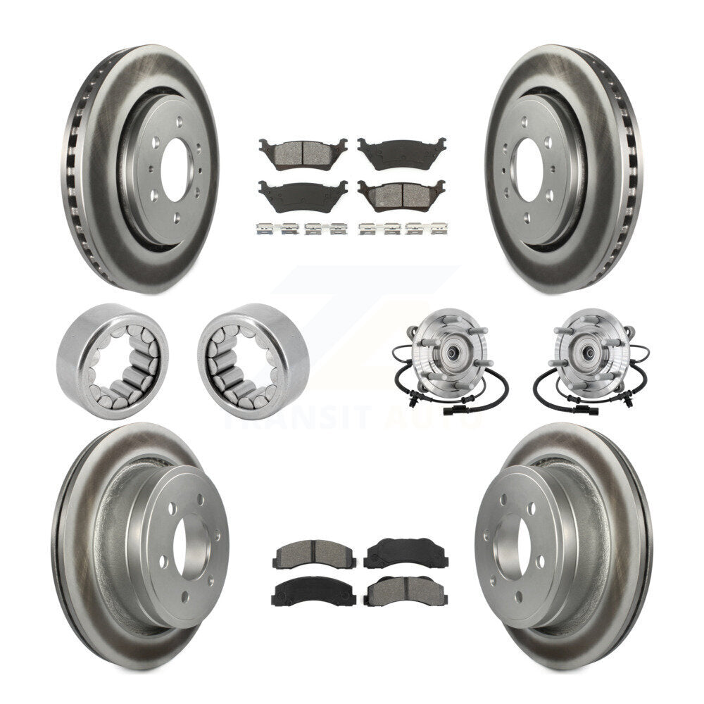 Hub Bearing Coated Brake Rotor And Pad Shoe Front Rear Kit (10Pc) For Ford F-150