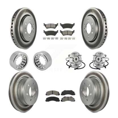 Hub Bearing Coated Brake Rotor And Pad Shoe Front Rear Kit (10Pc) For Ford F-150