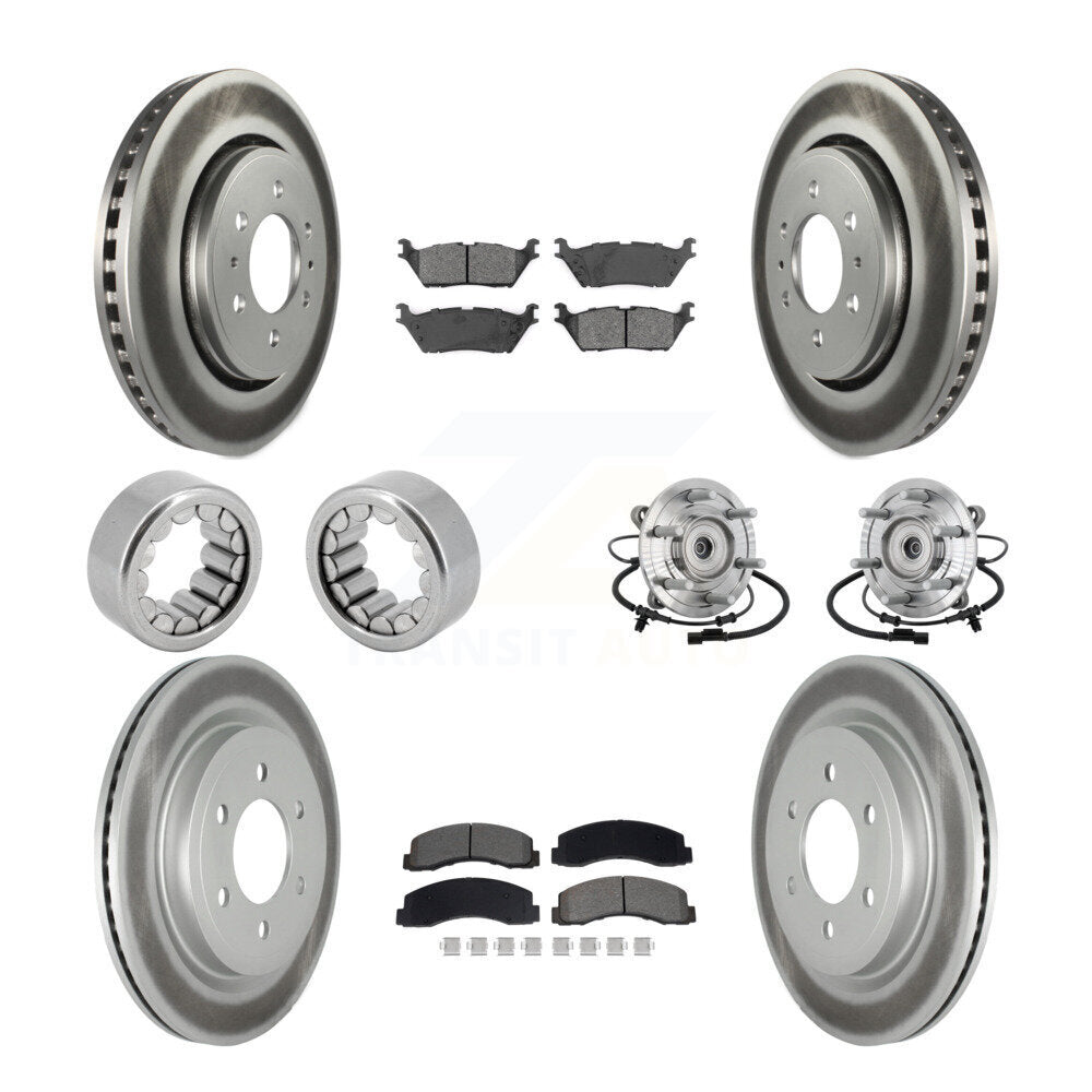 Hub Bearing Coated Brake Rotor And Pad Shoe Front Rear Kit (10Pc) For Ford F-150
