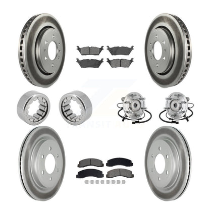 Hub Bearing Coated Brake Rotor And Pad Shoe Front Rear Kit (10Pc) For Ford F-150