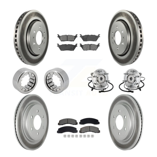 Hub Bearing Coated Brake Rotor And Pad Shoe Front Rear Kit (10Pc) For Ford F-150