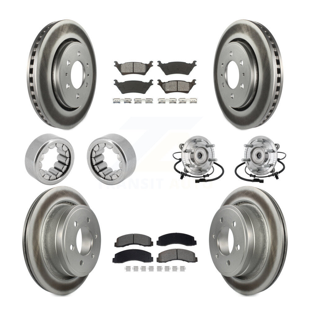 Hub Bearing Coated Brake Rotor And Pad Shoe Front Rear Kit (10Pc) For Ford F-150