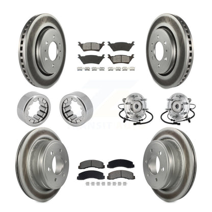 Hub Bearing Coated Brake Rotor And Pad Shoe Front Rear Kit (10Pc) For Ford F-150