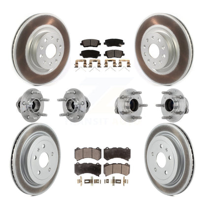 Hub Bearing Coated Disc Brake Rotor & Pad Front Rear Kit (10Pc) For Cadillac CTS