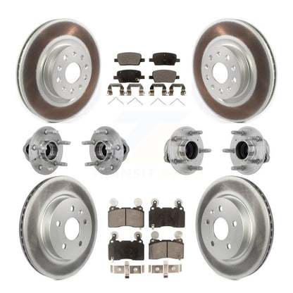 Hub Bearing Coated Brake Rotor & Pads Front Rear Kit (10Pc) For Cadillac CT6 RWD