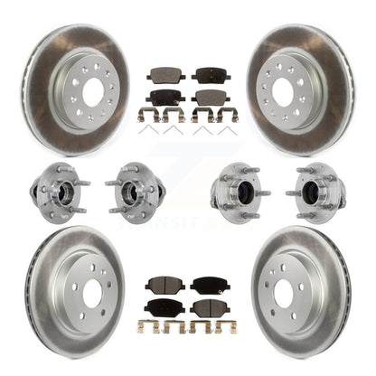 Hub Bearing Coated Brake Rotor & Pads Front Rear Kit (10Pc) For Chevrolet Camaro