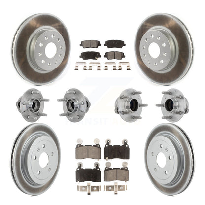 Hub Bearing Coated Disc Brake Rotor & Pad Front Rear Kit (10Pc) For Cadillac CTS