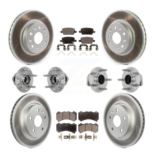Hub Bearing Coated Brake Rotor & Pads Front Rear Kit (10Pc) For Chevrolet Camaro