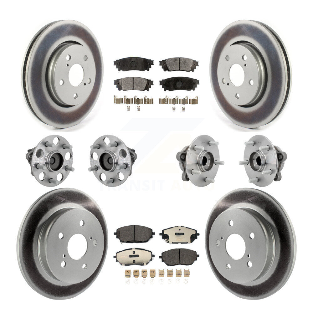 Hub Bearing Coated Disc Brake Rotor & Pads Front Rear Kit (10Pc) For Toyota C-HR