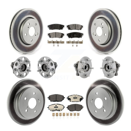 Hub Bearing Coated Disc Brake Rotor & Pads Front Rear Kit (10Pc) For Toyota C-HR