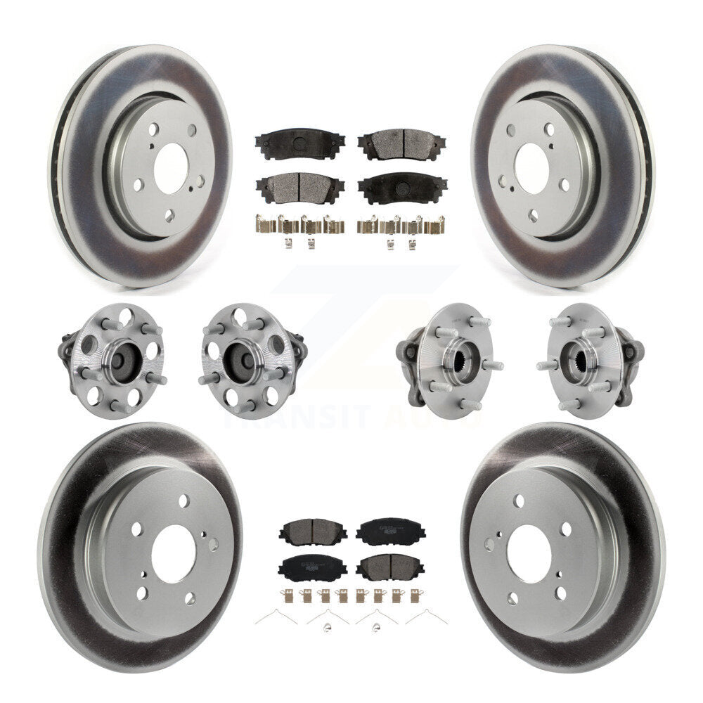 Hub Bearing Coated Disc Brake Rotor & Pads Front Rear Kit (10Pc) For Toyota C-HR