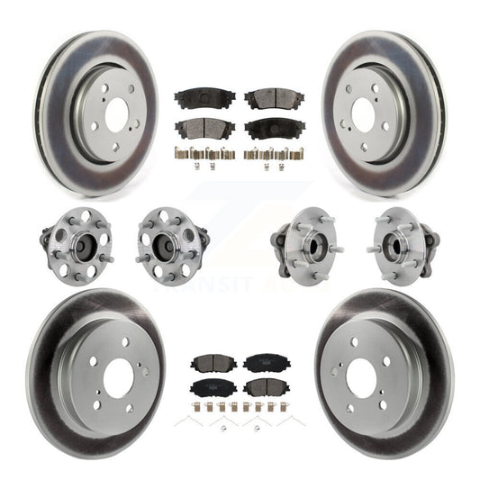 Hub Bearing Coated Disc Brake Rotor & Pads Front Rear Kit (10Pc) For Toyota C-HR
