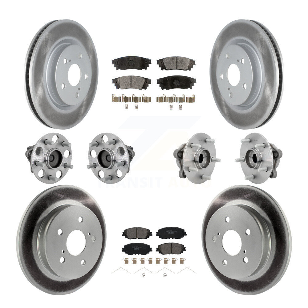Hub Bearing Coated Disc Brake Rotor & Pads Front Rear Kit (10Pc) For Toyota C-HR