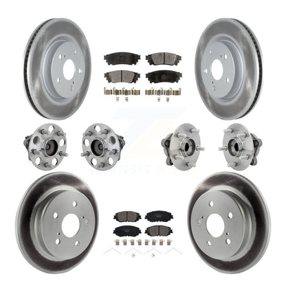 Hub Bearing Coated Disc Brake Rotor & Pads Front Rear Kit (10Pc) For Toyota C-HR