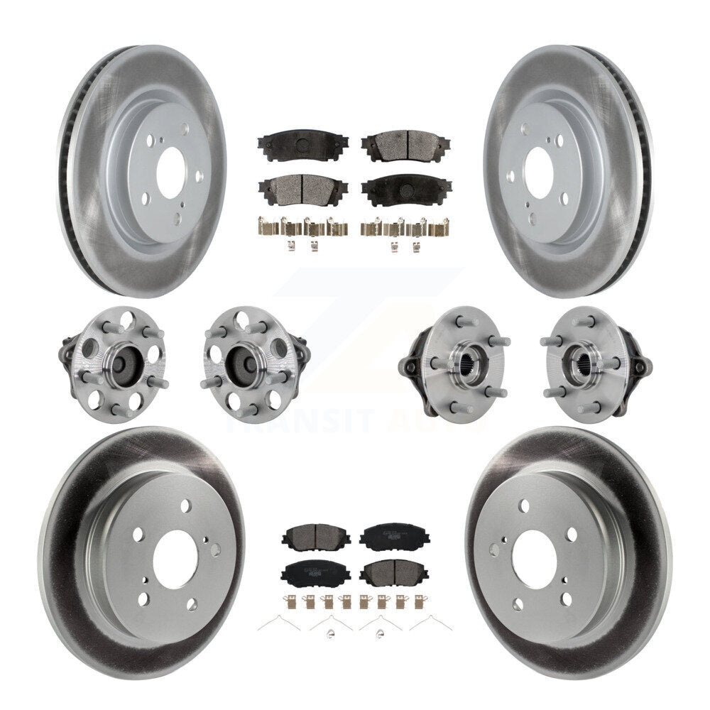 Hub Bearing Coated Disc Brake Rotor & Pads Front Rear Kit (10Pc) For Toyota RAV4