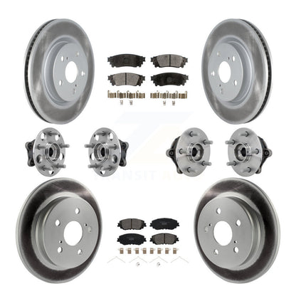 Hub Bearing Coated Brake Rotor & Pad Front Rear Kit (10Pc) For Toyota RAV4 Venza