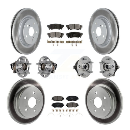 Hub Bearing Coated Disc Brake Rotor & Pads Front Rear Kit (10Pc) For Toyota RAV4