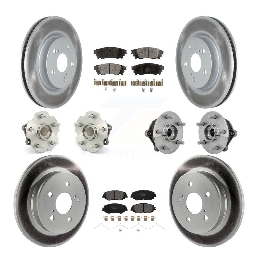 Hub Bearing Coated Disc Brake Rotor & Pads Front Rear Kit (10Pc) For Toyota RAV4