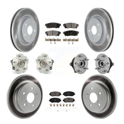 Hub Bearing Coated Disc Brake Rotor & Pads Front Rear Kit (10Pc) For Toyota RAV4