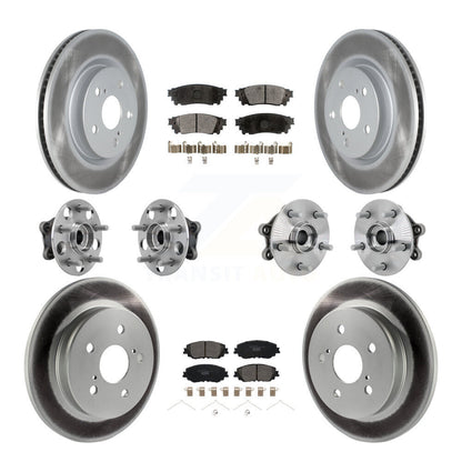 Hub Bearing Coated Disc Brake Rotor & Pads Front Rear Kit (10Pc) For Toyota RAV4