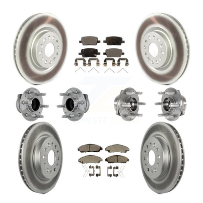 Hub Bearing Coated Brake Rotor Pads Front Rear Kit (10Pc) For Cadillac XT5 Buick