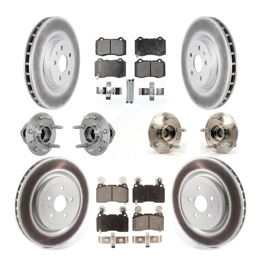 Hub Bearing Coated Brake Rotor & Pads Front Rear Kit (10Pc) For Chevrolet Camaro