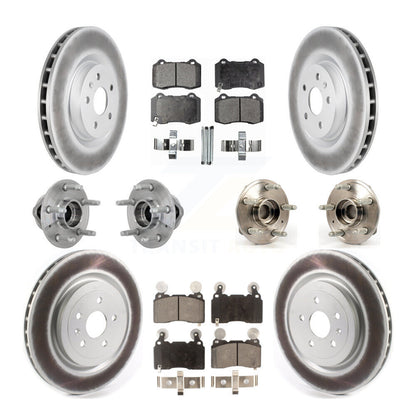 Hub Bearing Coated Brake Rotor & Pads Front Rear Kit (10Pc) For Chevrolet Camaro