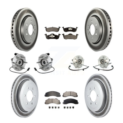 Hub Bearing Coated Brake Rotor Pad Front Rear Kit (10Pc) For Ford Expedition 4WD
