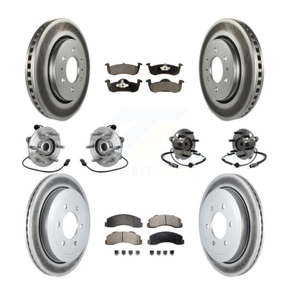 Hub Bearing Coated Brake Rotor Pad Front Rear Kit (10Pc) For Ford Expedition RWD
