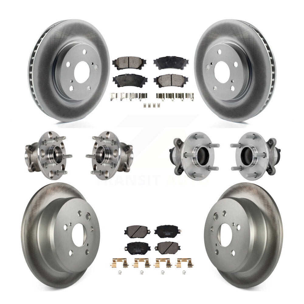 Hub Bearing Coated Disc Brake Rotor & Pads Front Rear Kit (10Pc) For Lexus IS250