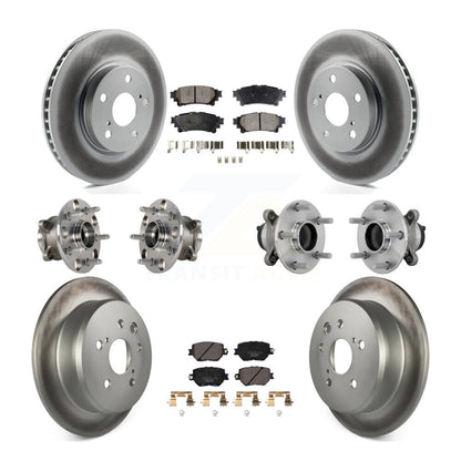 Hub Bearing Coated Disc Brake Rotor & Pads Front Rear Kit (10Pc) For Lexus IS250