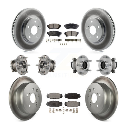 Hub Bearing Coated Disc Brake Rotor & Pads Front Rear Kit (10Pc) For Lexus IS250