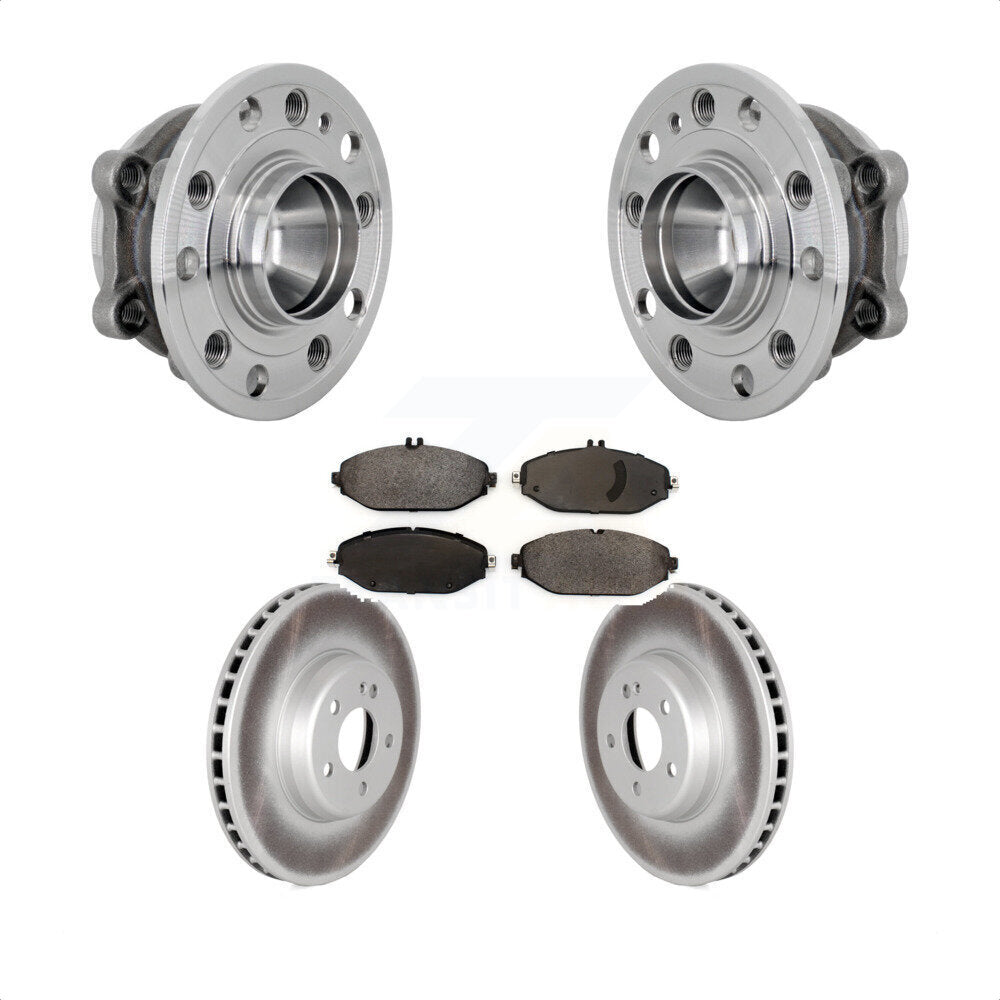Hub Bearing Coat Brake Rotor Pads Front Kit For 2015-2021 Mercedes-Benz C300 RWD