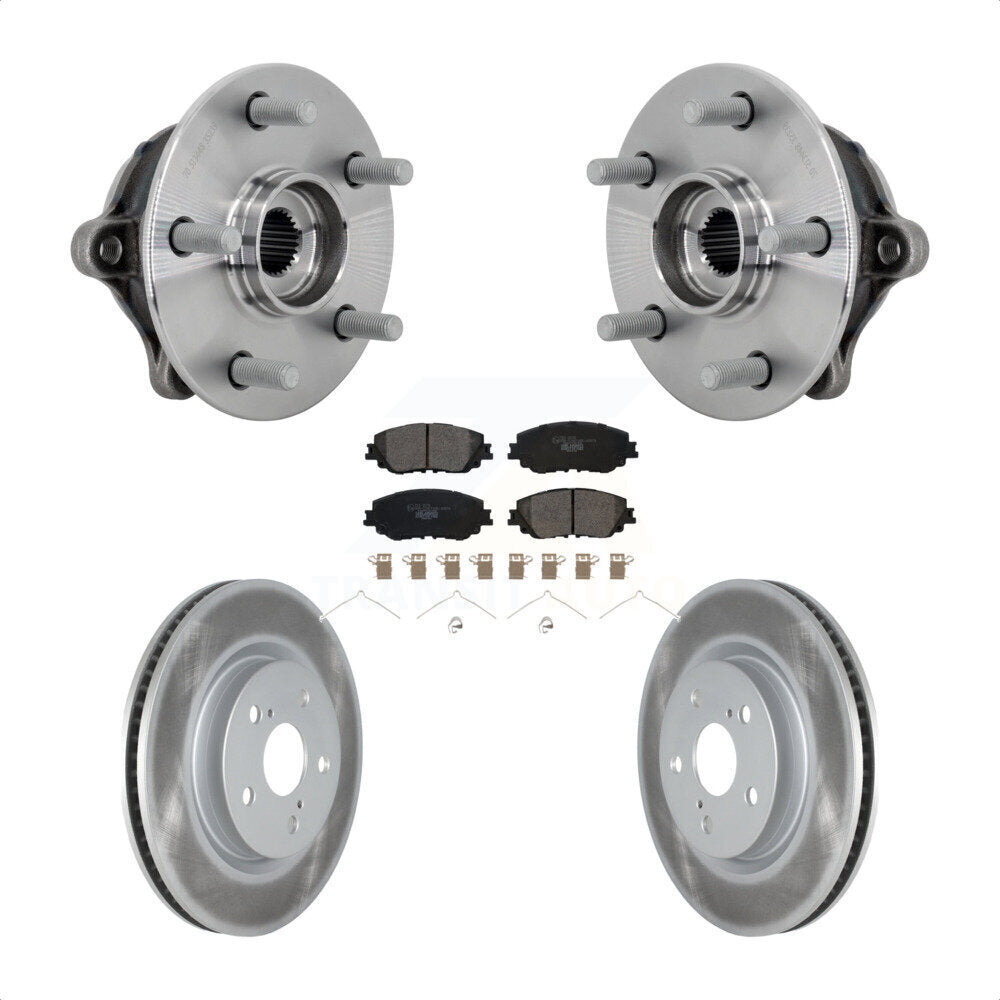 Hub Bearing Assembly Coated Disc Brake Rotor Pad Front Kit For Toyota RAV4 Venza