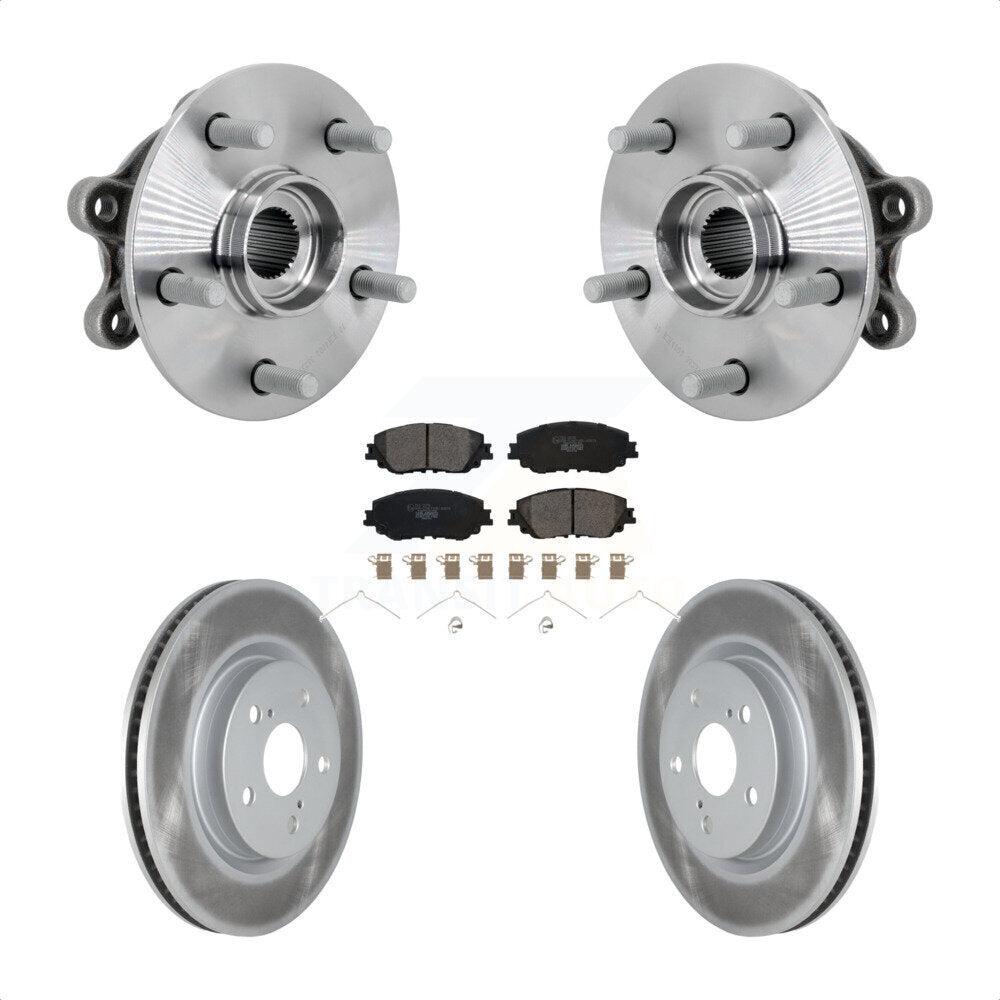 Hub Bearing Assembly Coated Disc Brake Rotors And Pads Front Kit For Toyota RAV4