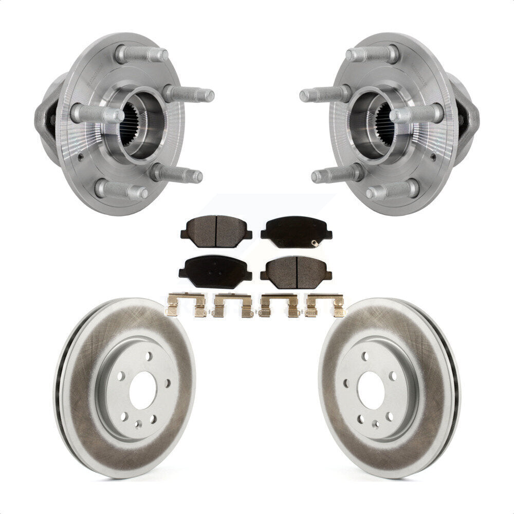 Hub Bearing Assembly Coated Disc Brake Rotor & Pads Front Kit For Buick Envision